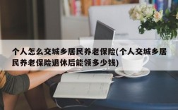 个人怎么交城乡居民养老保险(个人交城乡居民养老保险退休后能领多少钱)