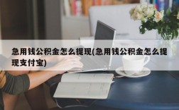 急用钱公积金怎么提现(急用钱公积金怎么提现支付宝)