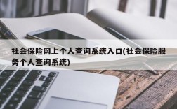 社会保险网上个人查询系统入口(社会保险服务个人查询系统)