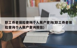 职工养老保险查询个人账户查询(职工养老保险查询个人账户查询微信)