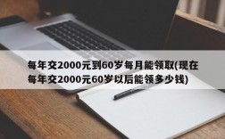 每年交2000元到60岁每月能领取(现在每年交2000元60岁以后能领多少钱)