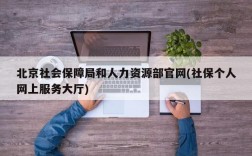 北京社会保障局和人力资源部官网(社保个人网上服务大厅)