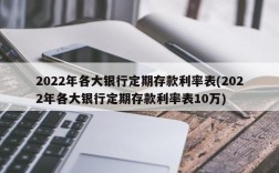 2022年各大银行定期存款利率表(2022年各大银行定期存款利率表10万)