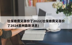 社保缴费又涨价了2022(社保缴费又涨价了2024常州最新消息)