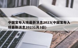 中国宣布入境最新消息2023(中国宣布入境最新消息20231月3日)