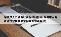 深圳市人力资源社会保障局官网(深圳市人力资源社会保障局官网查询劳动鉴定)