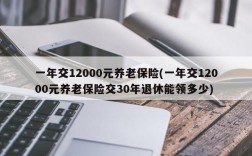 一年交12000元养老保险(一年交12000元养老保险交30年退休能领多少)