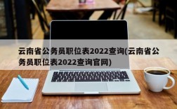 云南省公务员职位表2022查询(云南省公务员职位表2022查询官网)