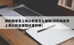 辞职回老家上海公积金怎么提取(辞职回老家上海公积金提取还是转移)