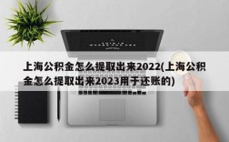 上海公积金怎么提取出来2022(上海公积金怎么提取出来2023用于还账的)