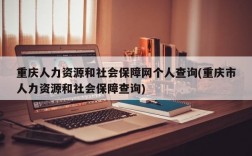 重庆人力资源和社会保障网个人查询(重庆市人力资源和社会保障查询)