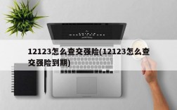 12123怎么查交强险(12123怎么查交强险到期)