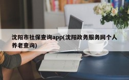 沈阳市社保查询app(沈阳政务服务网个人养老查询)