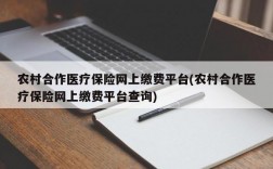 农村合作医疗保险网上缴费平台(农村合作医疗保险网上缴费平台查询)