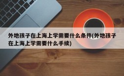 外地孩子在上海上学需要什么条件(外地孩子在上海上学需要什么手续)