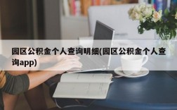 园区公积金个人查询明细(园区公积金个人查询app)