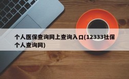 个人医保查询网上查询入口(12333社保个人查询网)