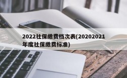 2022社保缴费档次表(20202021年度社保缴费标准)