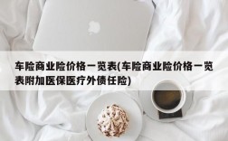 车险商业险价格一览表(车险商业险价格一览表附加医保医疗外债任险)