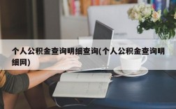 个人公积金查询明细查询(个人公积金查询明细网)