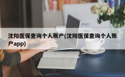 沈阳医保查询个人账户(沈阳医保查询个人账户app)