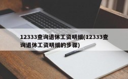 12333查询退休工资明细(12333查询退休工资明细的步骤)