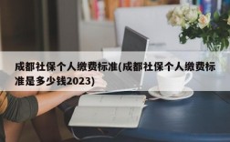 成都社保个人缴费标准(成都社保个人缴费标准是多少钱2023)