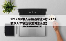 12123非本人车辆违章查询(12123非本人车辆违章查询怎么查)