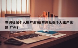 查询社保个人账户余额(查询社保个人账户余额 广州)