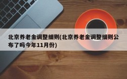 北京养老金调整细则(北京养老金调整细则公布了吗今年11月份)