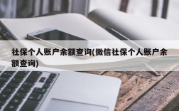 社保个人账户余额查询(微信社保个人账户余额查询)