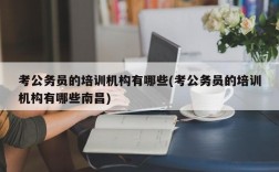 考公务员的培训机构有哪些(考公务员的培训机构有哪些南昌)