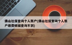 佛山社保查询个人账户(佛山社保查询个人账户缴费明细查询不到)