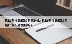 机动车损失保险包括什么(机动车损失保险包括什么不计免赔吗)