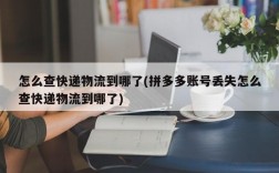 怎么查快递物流到哪了(拼多多账号丢失怎么查快递物流到哪了)