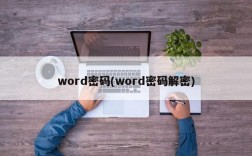 word密码(word密码解密)