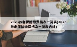 2023养老保险缴费档次一览表(2023养老保险缴费档次一览表吉林)