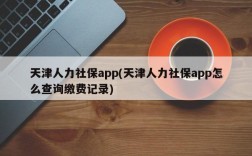 天津人力社保app(天津人力社保app怎么查询缴费记录)