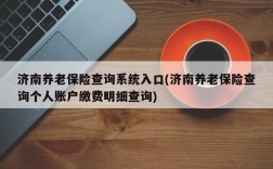 济南养老保险查询系统入口(济南养老保险查询个人账户缴费明细查询)