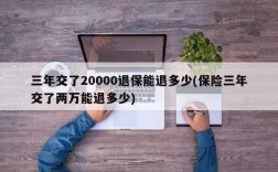 三年交了20000退保能退多少(保险三年交了两万能退多少)