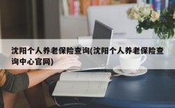 沈阳个人养老保险查询(沈阳个人养老保险查询中心官网)