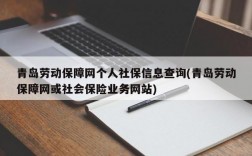 青岛劳动保障网个人社保信息查询(青岛劳动保障网或社会保险业务网站)