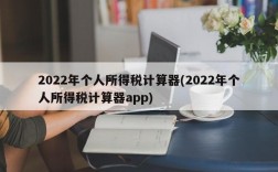 2022年个人所得税计算器(2022年个人所得税计算器app)