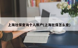 上海社保查询个人账户(上海社保怎么查)