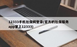 12333手机社保网登录(官方的社保服务app掌上12333)