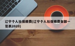 辽宁个人社保缴费(辽宁个人社保缴费金额一览表2020)