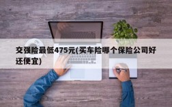 交强险最低475元(买车险哪个保险公司好还便宜)