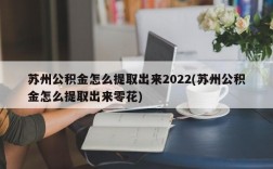 苏州公积金怎么提取出来2022(苏州公积金怎么提取出来零花)