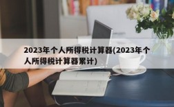 2023年个人所得税计算器(2023年个人所得税计算器累计)