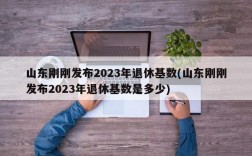 山东刚刚发布2023年退休基数(山东刚刚发布2023年退休基数是多少)